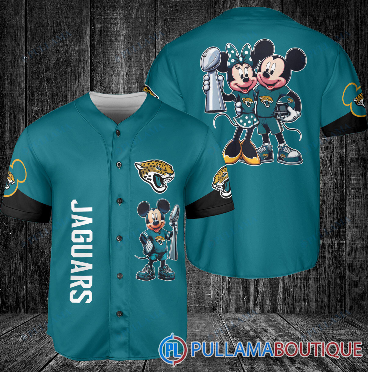 New England Patriots x Mickey and Minnie with Trophy Baseball Jersey Navy