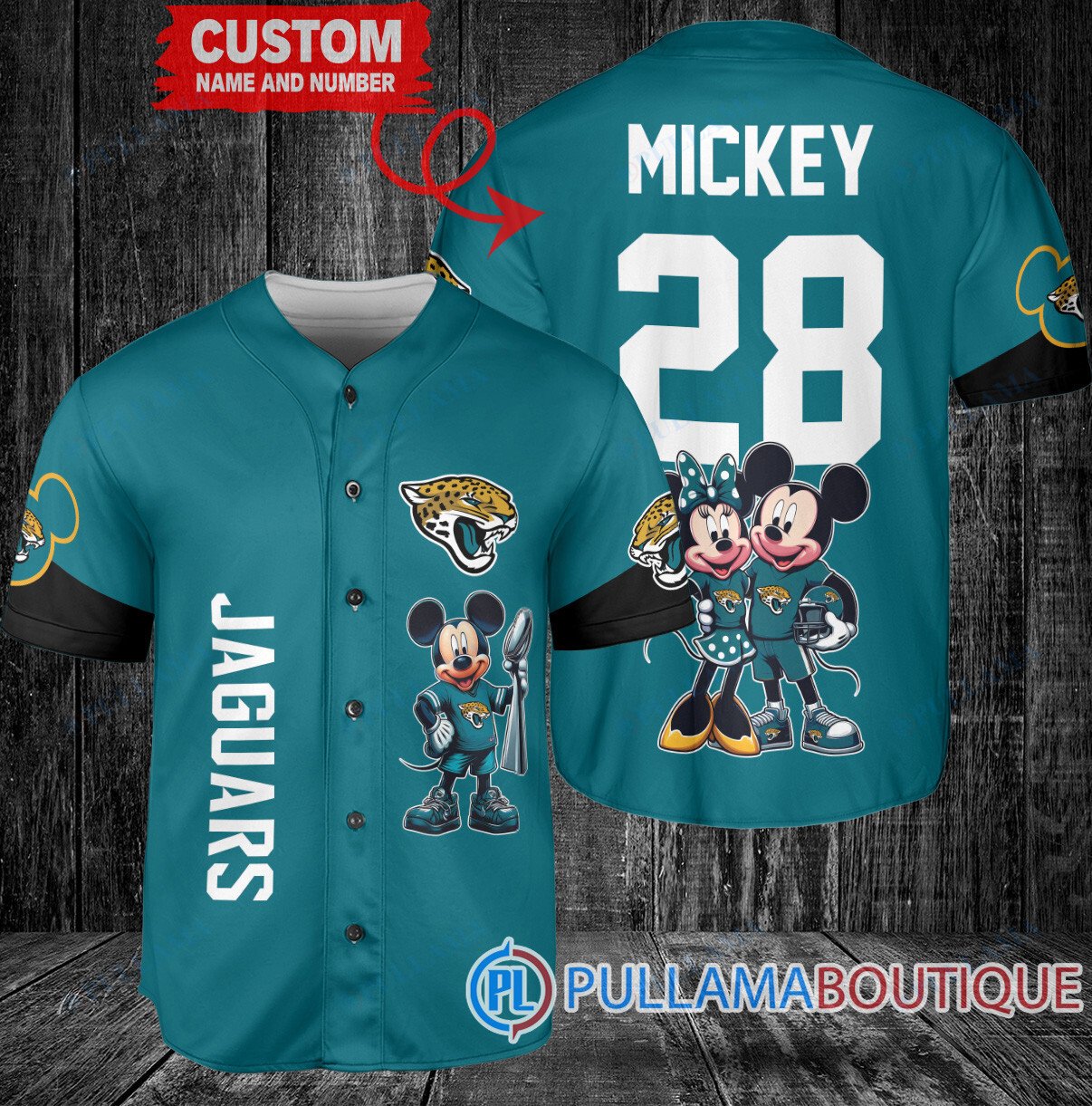 Arizona Cardinals x Mickey and Minnie with Trophy Custom Baseball Jersey Black