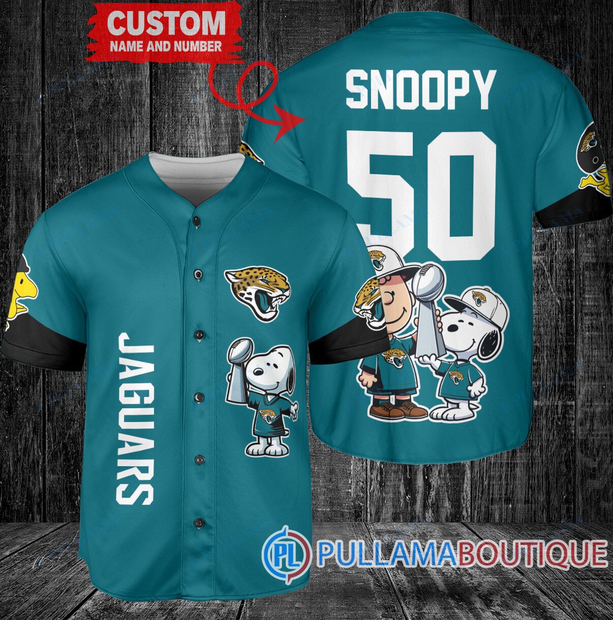 Tennessee Titans x Snoopy and Charlie Brown with Trophy Custom Baseball Jersey White