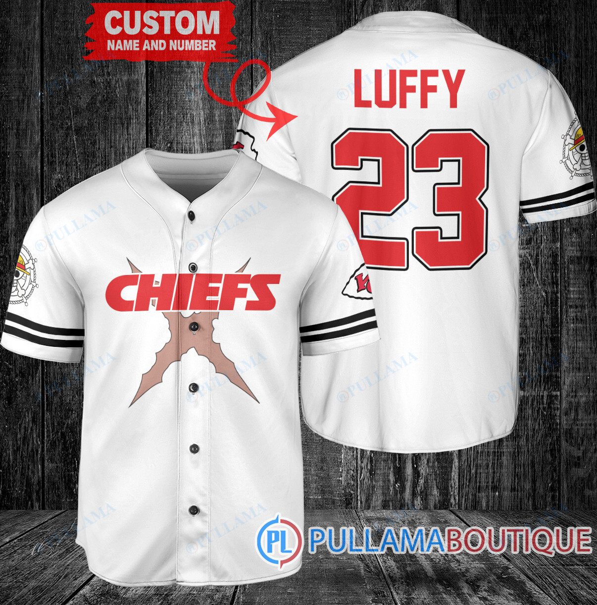 Los Angeles Chargers Luffy After Timeskip One Piece Straw Hats Custom Baseball Jersey