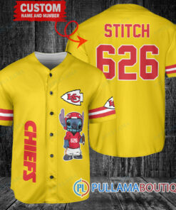 Kansas City Chiefs Stitch Custom Baseball Jersey Gold