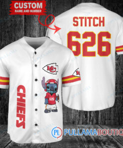 Kansas City Chiefs Stitch Custom Baseball Jersey White