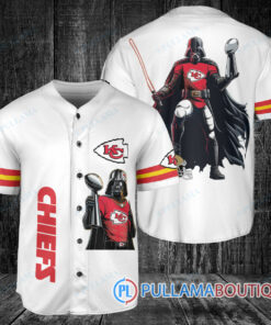 Kansas City Chiefs x Darth Vader Star Wars Champions: 49ers Defeat Edition Baseball Jersey White