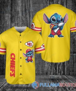 Kansas City Chiefs x Stitch with Trophy Baseball Jersey Gold