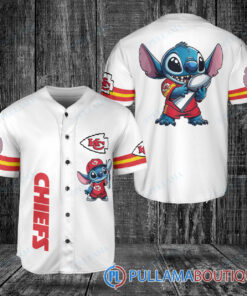 Kansas City Chiefs x Stitch with Trophy Baseball Jersey White