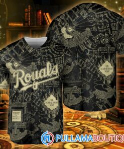 Kansas City Royals Harry Potter The Marauders Map Baseball Jersey Black