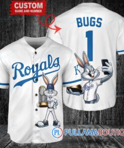 Kansas City Royals x Bugs Bunny with Trophy Baseball Jersey White