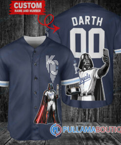 Kansas City Royals x Darth Vader Star Wars with Trophy Baseball Jersey Navy