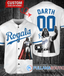 Kansas City Royals x Darth Vader Star Wars with Trophy Baseball Jersey White