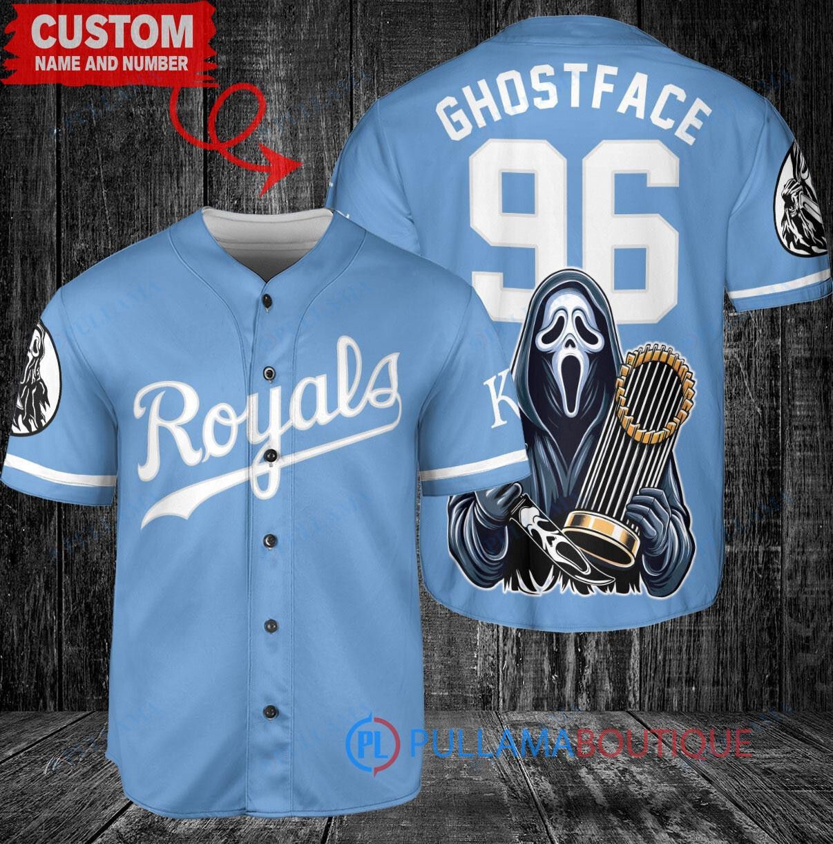 Cincinnati Reds Ghostface Scream Halloween World Series Trophy Baseball Jersey Gray