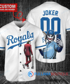 Kansas City Royals x Joker DC Comics with Trophy Custom Baseball Jersey White