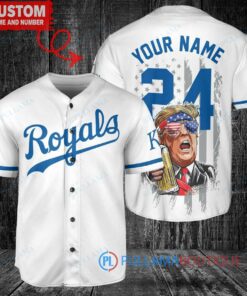 Kansas City Royals x Limited Edition with World Series Trophy Custom Baseball Jersey White