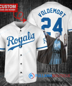 Kansas City Royals x Lord Voldemort Harry Potter with Trophy Custom Baseball Jersey White