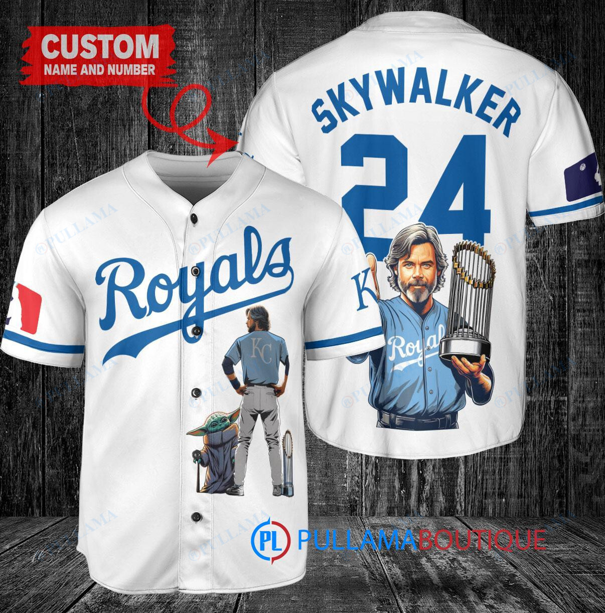 Chicago White Sox x Luke Skywalker Star Wars with Trophy Custom Baseball Jersey White