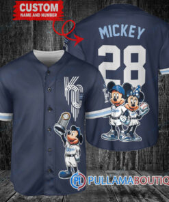 Kansas City Royals x Mickey and Minnie with Trophy Baseball Jersey Navy