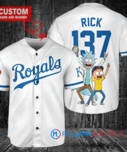 Kansas City Royals x Rick and Morty with Trophy Custom Baseball Jersey White