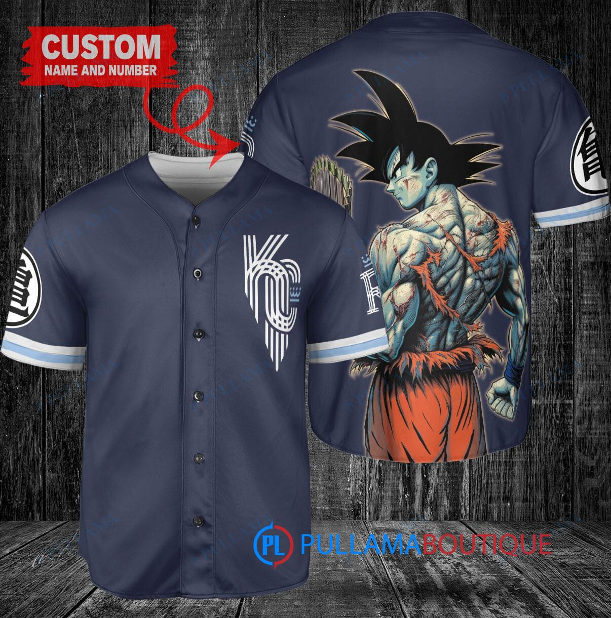 Detroit Tigers x Son Goku Kakarot Super Saiyan Dragon Ball Z with Trophy Baseball Jersey Navy City Connect