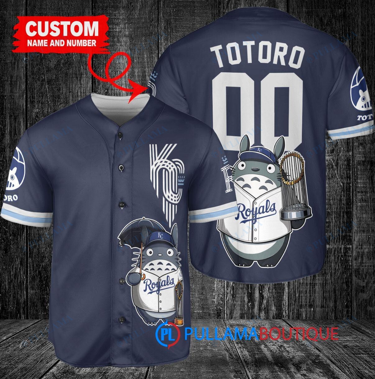 Milwaukee Brewers x Totoro Studio Ghibli with Trophy Custom Baseball Jersey White