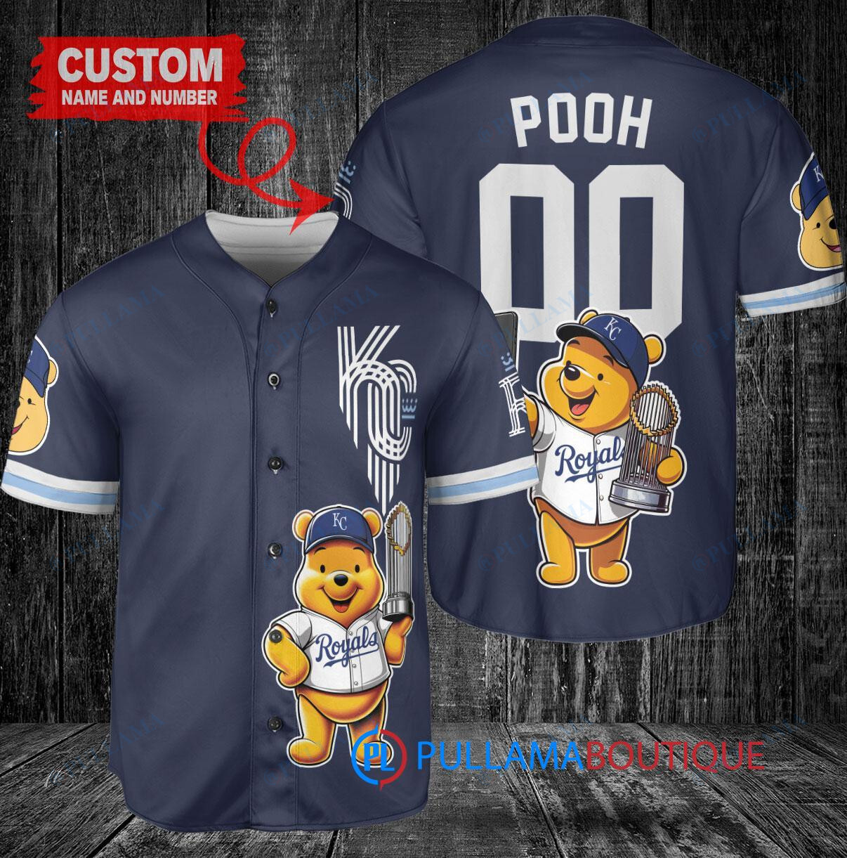 Oakland Athletics x Winnie the Pooh with Trophy Custom Baseball Jersey Gold