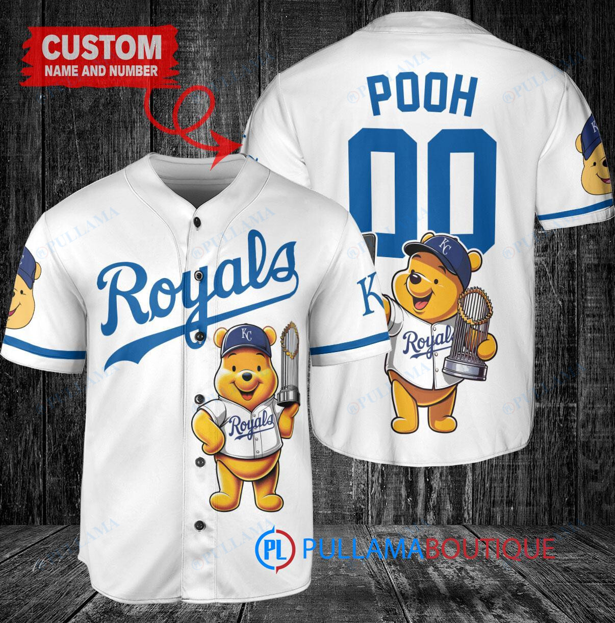 Cleveland Guardians x Winnie the Pooh with Trophy Custom Baseball Jersey Gray