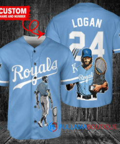 Kansas City Royals x Wolverine Logan with Trophy Custom Baseball Jersey Light Blue