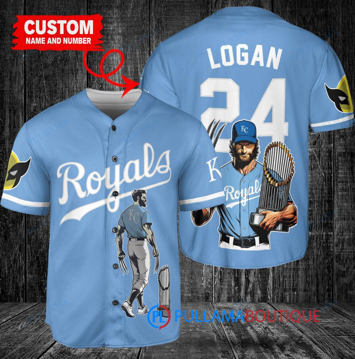 Houston Astros x Wolverine Logan with Trophy Custom Baseball Jersey Gray