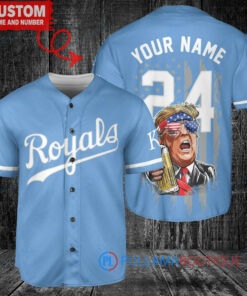 KC Royals Limited Edition World Series Trophy Baseball Jersey – Light Blue