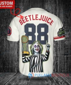 LA Angels Beetlejuice Halloween World Series Trophy Baseball Jersey Cream