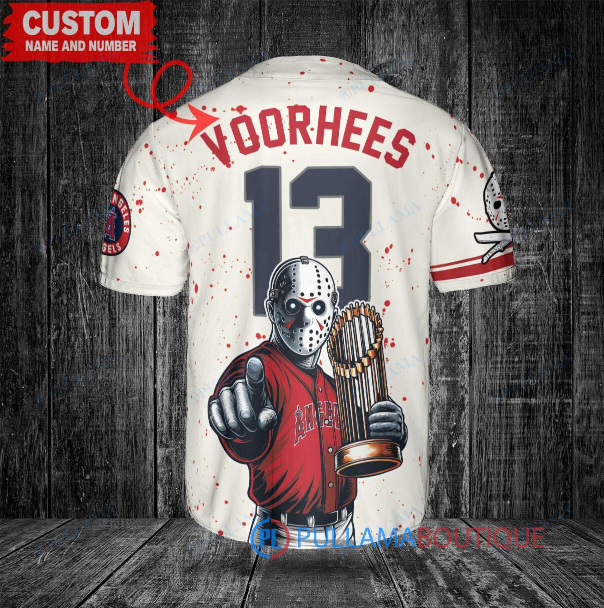 Pittsburgh Pirates x Friday the 13th Jason Voorhees Halloween with World Series Trophy Custom Baseball Jersey White