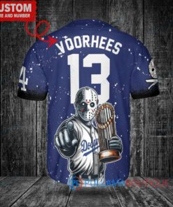 LA Dodgers Jason Voorhees Halloween World Series Trophy Baseball Jersey