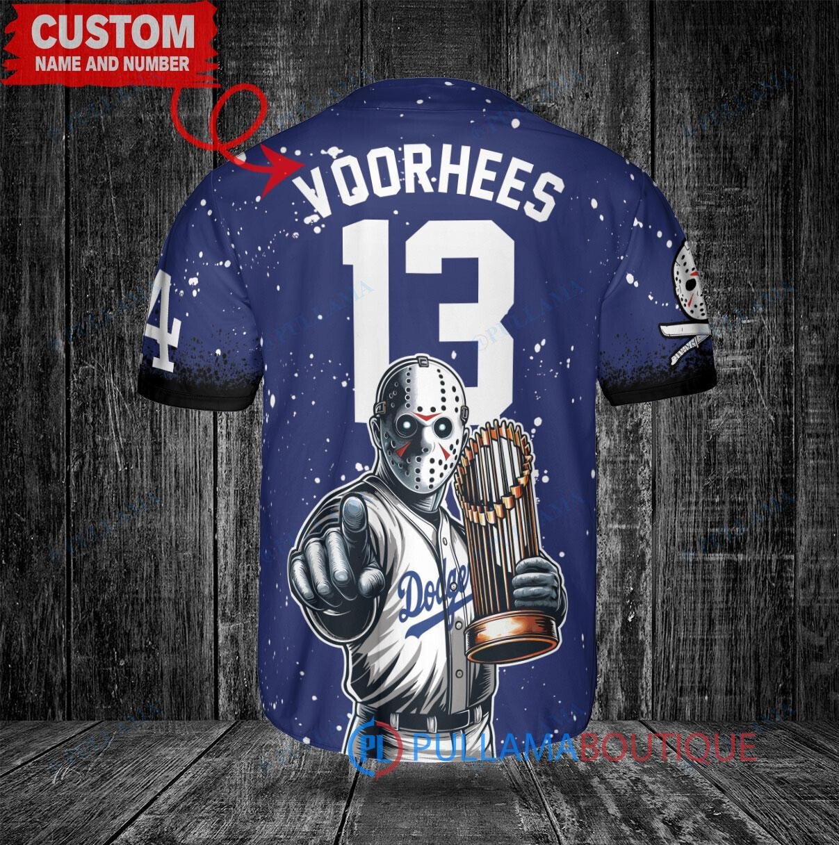 MN Twins Jason Voorhees Halloween World Series Trophy Baseball Jersey Navy