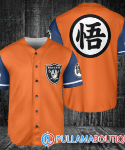 Las Vegas Raiders Dragon Ball Z Goku Baseball Jersey