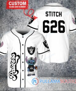 Las Vegas Raiders Stitch Custom Baseball Jersey White