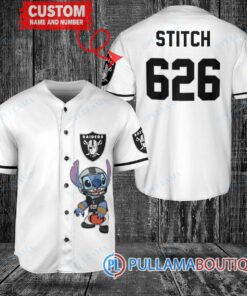 Las Vegas Raiders Stitch Custom Baseball Jersey White Without Piping