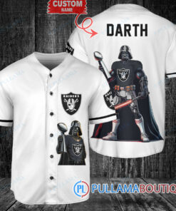 Las Vegas Raiders x Darth Vader Star Wars with Trophy Custom Baseball Jersey White Without Piping