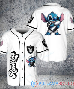 Las Vegas Raiders x Stitch with Trophy Baseball Jersey White