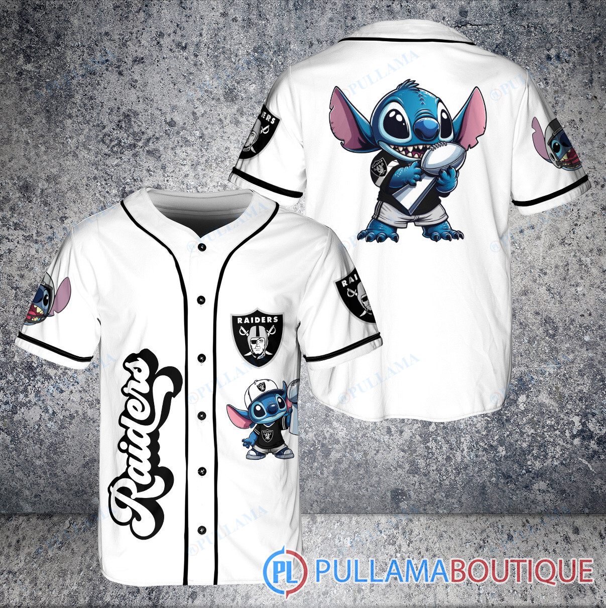 Detroit Lions x Stitch with Trophy Baseball Jersey Gray