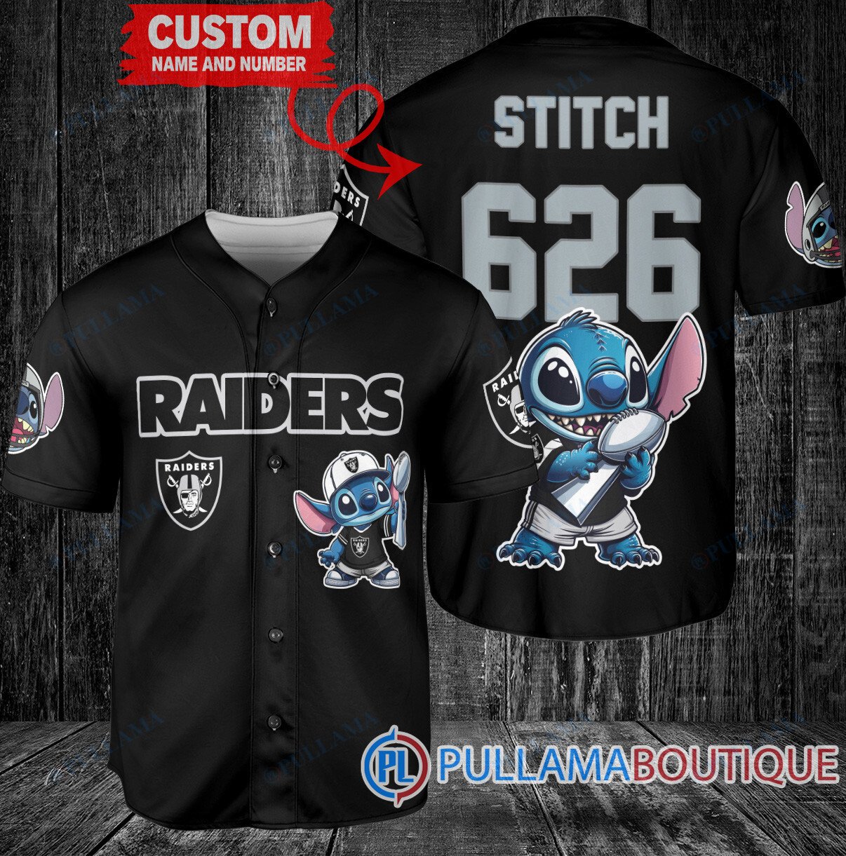 Las Vegas Raiders x Stitch with Trophy Custom Baseball Jersey White Without Piping