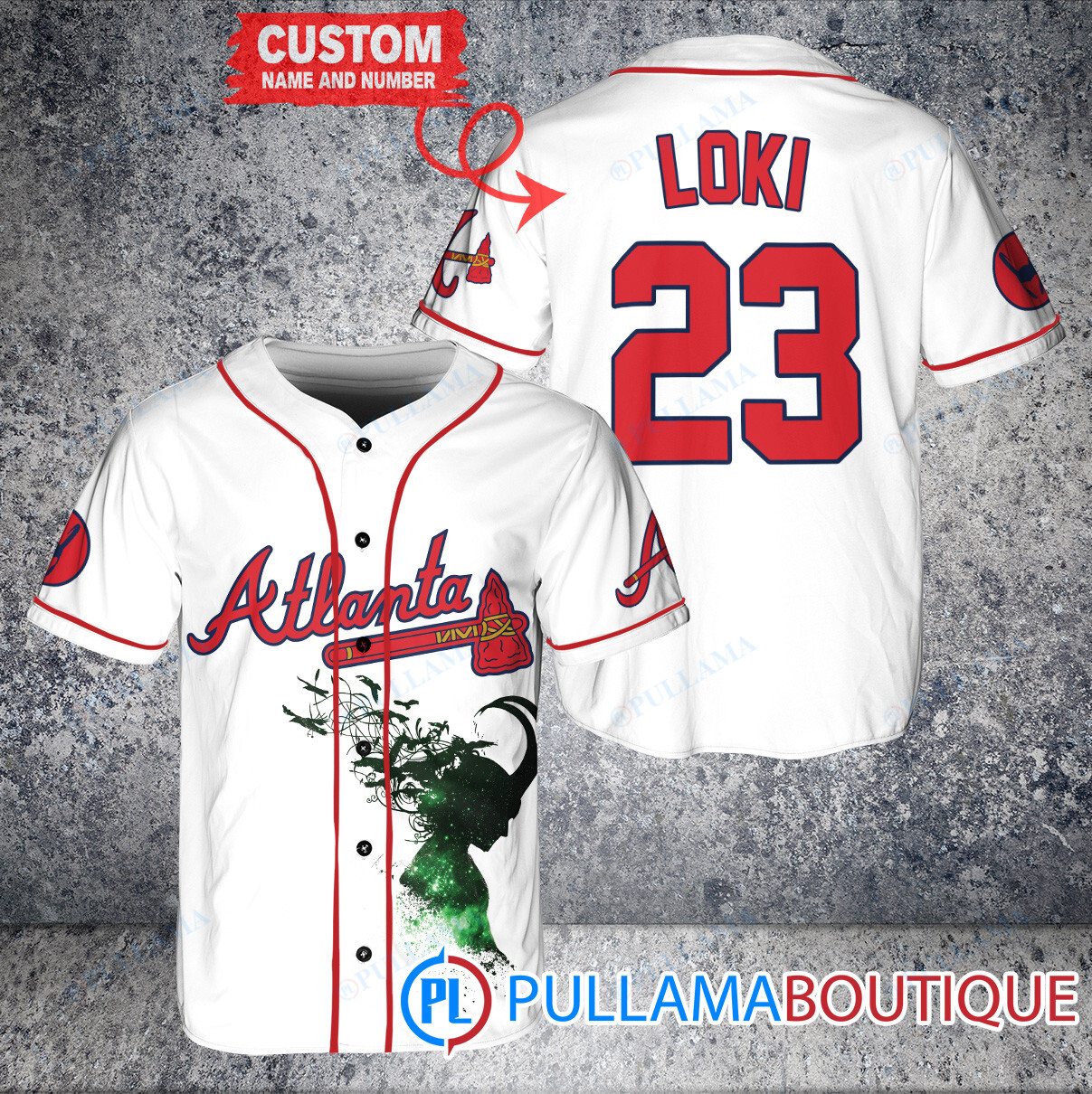 Loki Super Villains God of Mischief Miami Marlins Custom Baseball Jersey Red