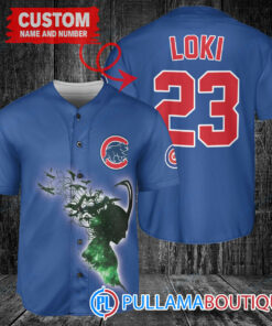 Loki Super Villains God of Mischief Chicago Cubs Custom Baseball Jersey Royal