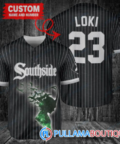 Loki Super Villains God of Mischief Chicago White Sox Custom Baseball Jersey Black City Connect