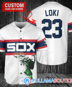 Loki Super Villains God of Mischief Chicago White Sox Custom Baseball Jersey Stripe