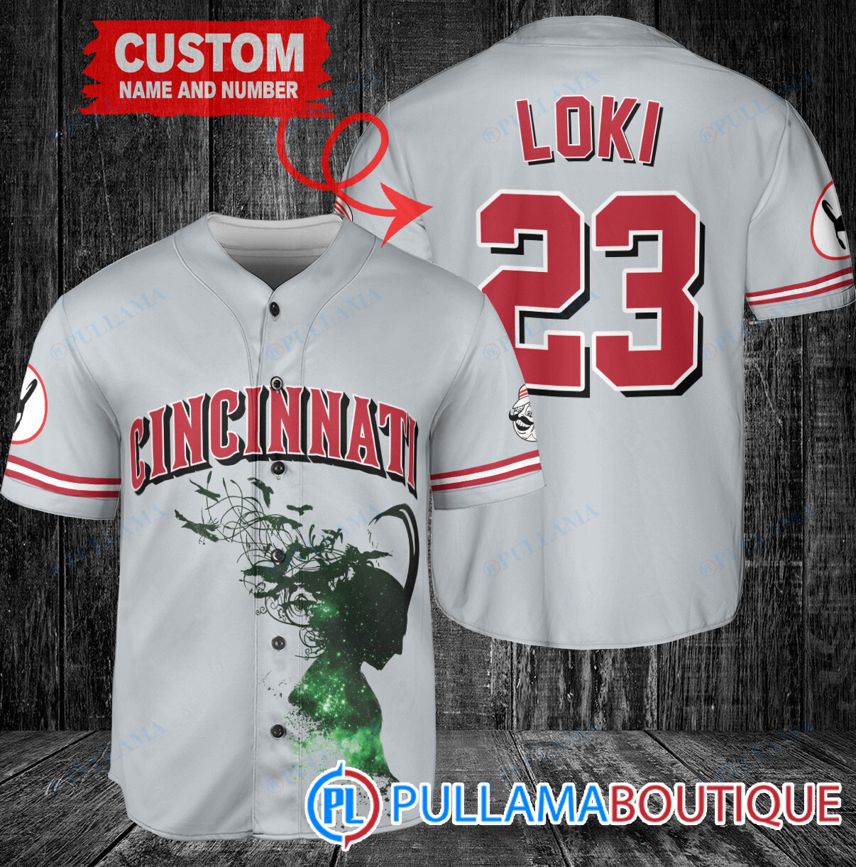 Loki Super Villains God of Mischief Los Angeles Dodgers Custom Baseball Jersey Gray