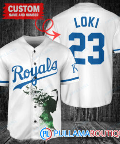 Loki Super Villains God of Mischief Kansas City Royals Custom Baseball Jersey White