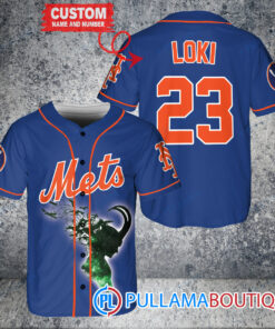 Loki Super Villains God of Mischief New York Mets Custom Baseball Jersey Royal