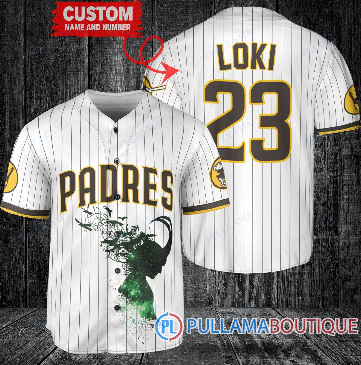 Loki Super Villains God of Mischief Los Angeles Angels Custom Baseball Jersey Cream