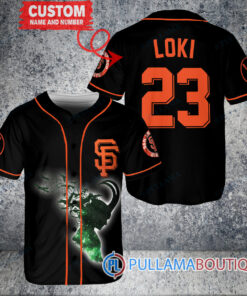 Loki Super Villains God of Mischief San Francisco Giants Custom Baseball Jersey Black