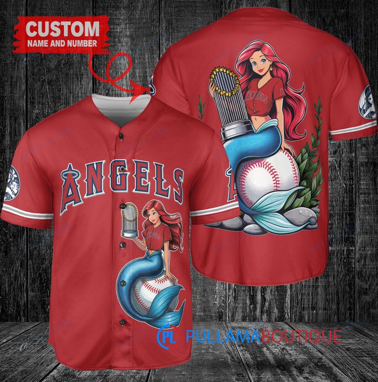 New York Mets x Ariel Mermaid with Trophy Custom Baseball Jersey White