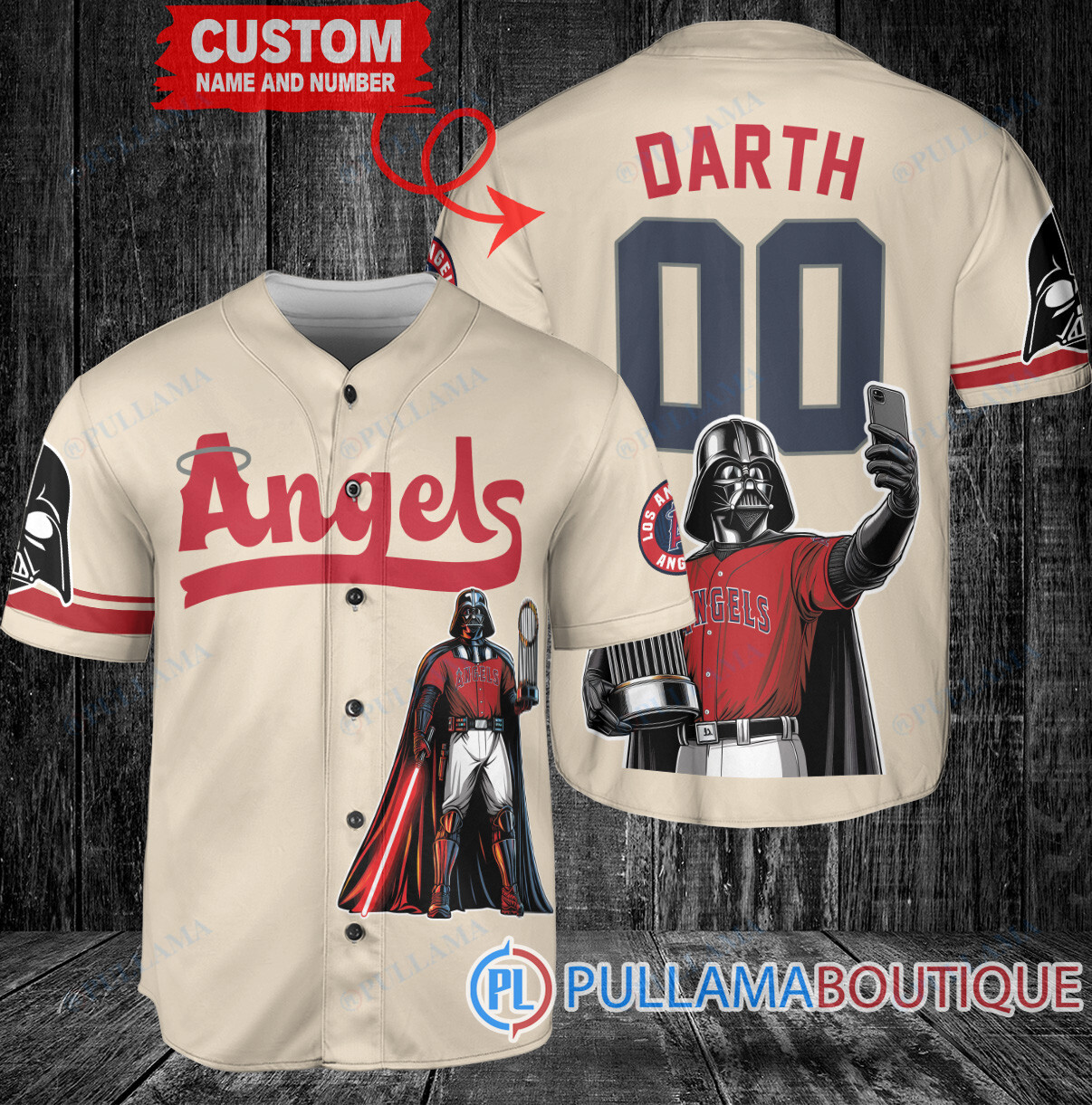 Houston Astros x Darth Vader Star Wars with Trophy Baseball Jersey Navy City Connect