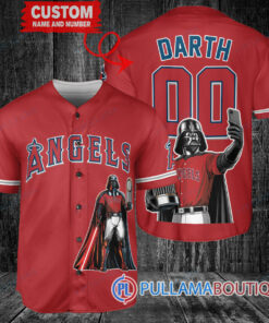 Los Angeles Angels x Darth Vader Star Wars with Trophy Baseball Jersey Red